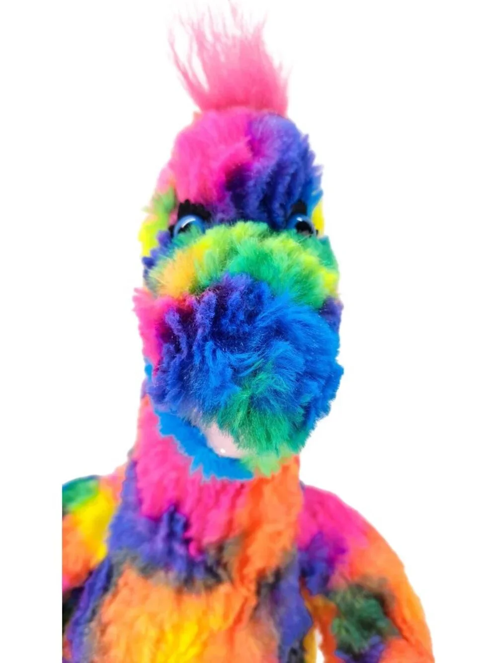 Build-A-Bear Rainbow Tie-Dye Plush Dinosaur Sequin Tutu & Halter Dress 21 Inches